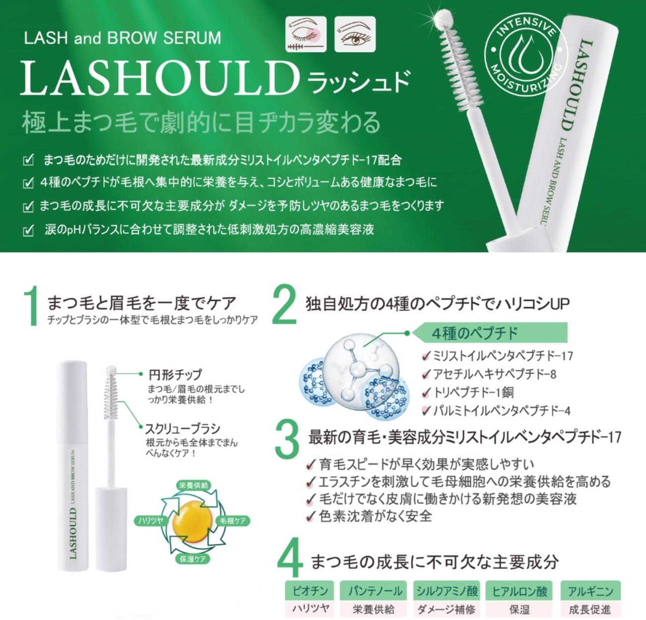 LASHOULD ラッシュド まつ毛・眉毛美容液 7ml